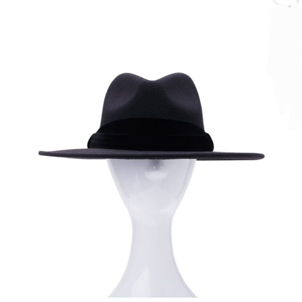 Black velvet band Panama Hat